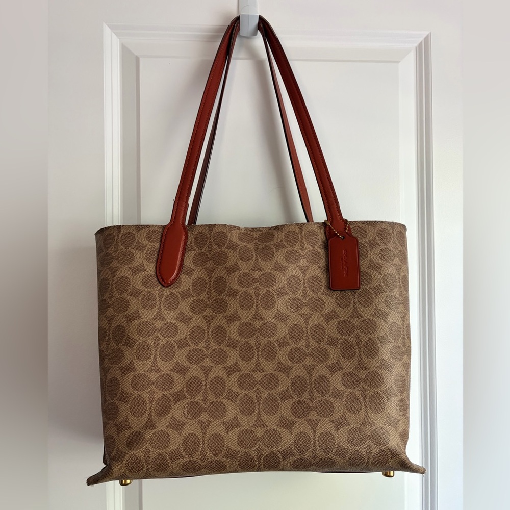 Coach Brown Signature Canvas Tote with Saddle Leather Straps - Picture 8 of 14